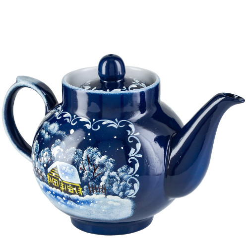 Чайник заварочный для самовара с художественной росписью «Зима»