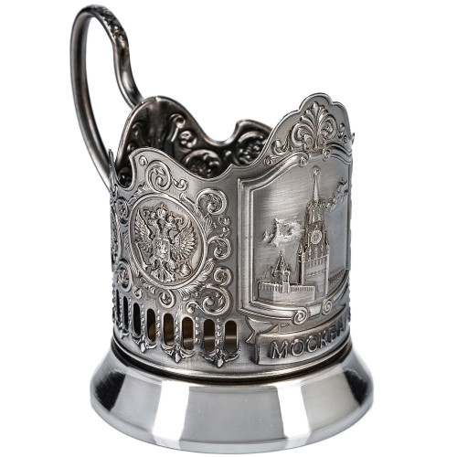 Подстаканник никелированный с чернью «Спасская башня»