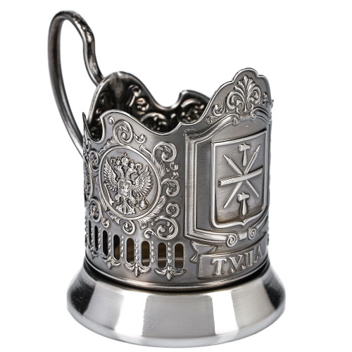Подстаканник никелированный с чернью «Тула»