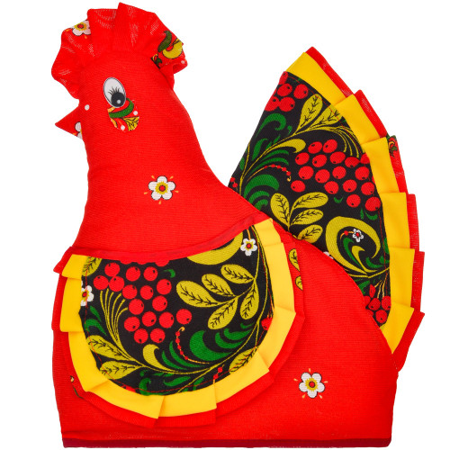 Грелка на заварочный чайник «Курочка с жёлтым кантом, хохлома»