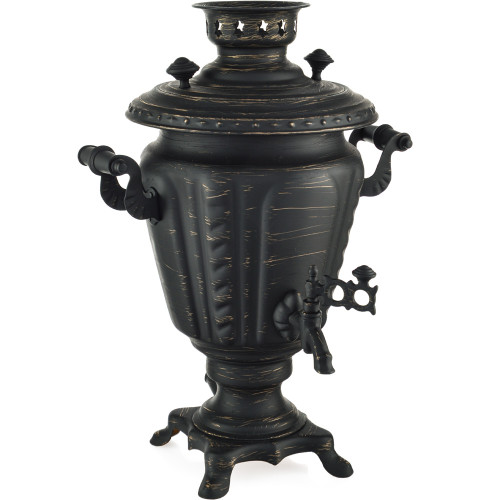 Самовар электрический 3 литра формы «Рюмка» золотые нити в патине, категория «Эксклюзив»