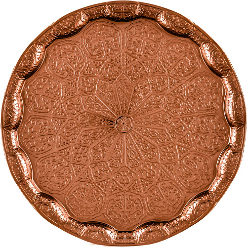 Поднос для самовара круглый, цвета «Тёмная медь», рельефный