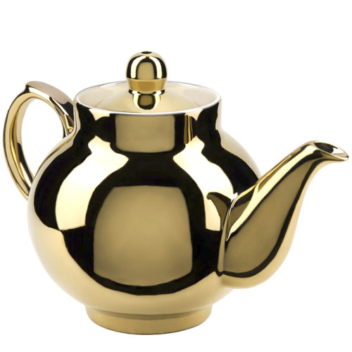 Чайник заварочный фарфоровый для самовара с напылением под «Золото»