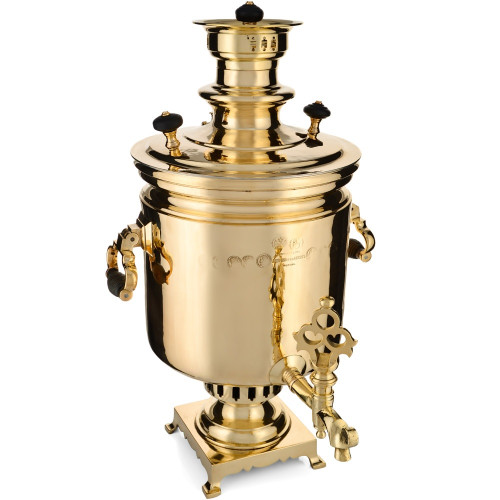 Самовар антикварный на дровах 16 литров формы «Банка» Аленчикова и Зимина с медалями, висячие ручки