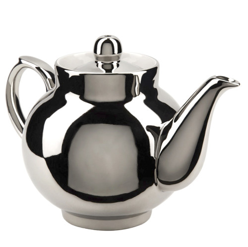 Чайник заварочный фарфоровый для самовара с напылением под «Серебро»