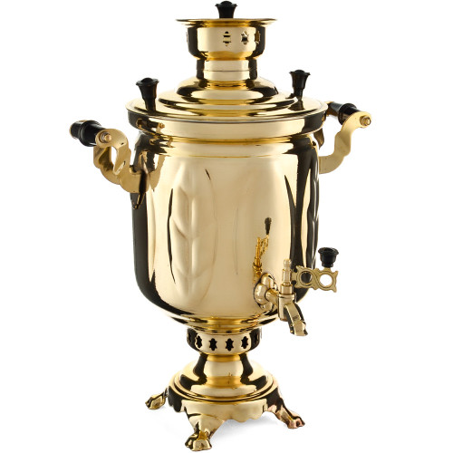 Самовар на дровах 5 литров формы «Банка с листьями», категория «Дачный»