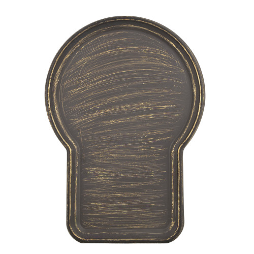 Поднос для самовара формы «Замочная скважина» средний, золотые нити в патине 