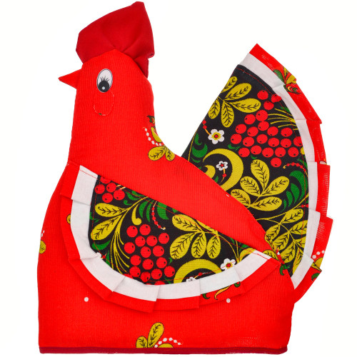 Грелка на заварочный чайник «Петушок красный, Хохлома»