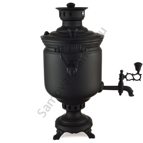 Самовар на дровах 5 литров формы «Банка», литьё, категория «Эксклюзив», «Графит»