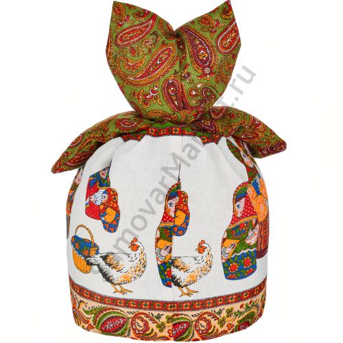 Грелка на заварочный чайник «Барыня средняя в белом сарафане»