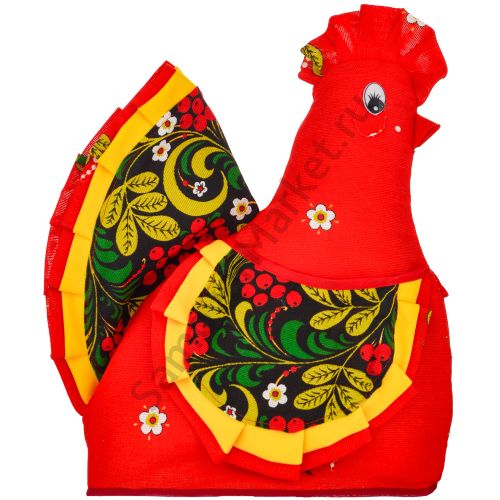 Грелка на заварочный чайник «Курочка с жёлтым кантом, хохлома»