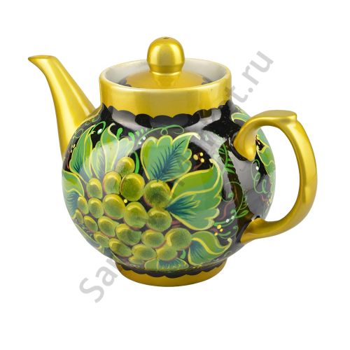 Чайник заварочный для самовара с художественной росписью «Грозди винограда»