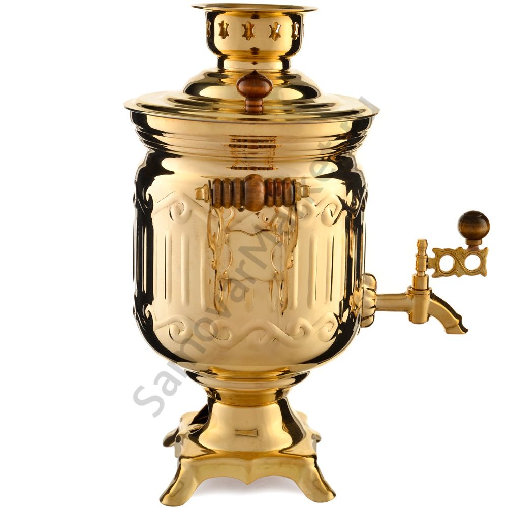 Самовар электрический 3 литра формы «Банка гранная», золотой, категория «Стандарт» Самовар электрический 3 литра формы «Банка гранная», золотой, категория «Стандарт»