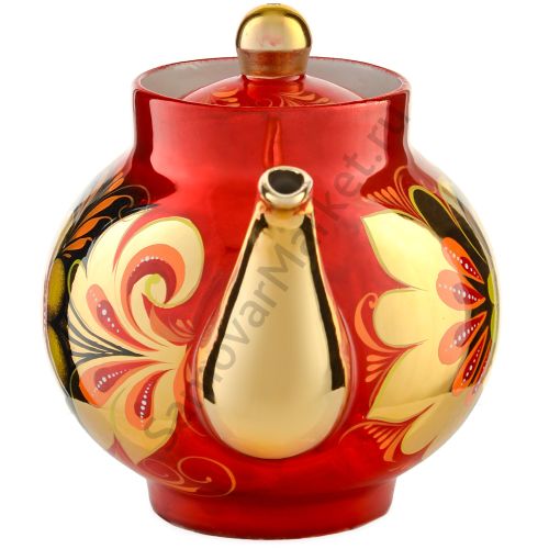 Чайник заварочный для самовара с художественной росписью «Хохлома»