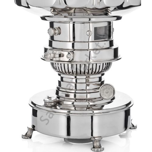 Самовар антикварный жаровой на спирте 7 литра формы «Фонарь» Б.Г. Тейле, серебристый 