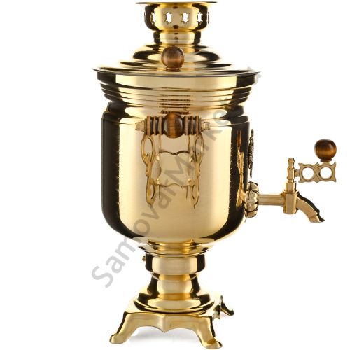 Самовар электрический 3 литра формы «Банка с гербом РФ », золотой, категория «Стандарт»