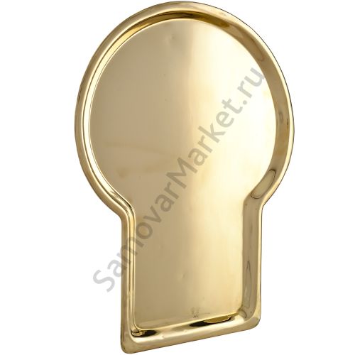 Поднос для самовара антикварный формы «Замочная скважина», Кольчугино, золотой