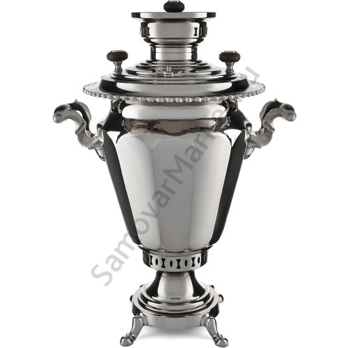 Самовар антикварный на дровах 6 литров формы «Рюмка гранная» Аленчикова и Зимина, серебристый