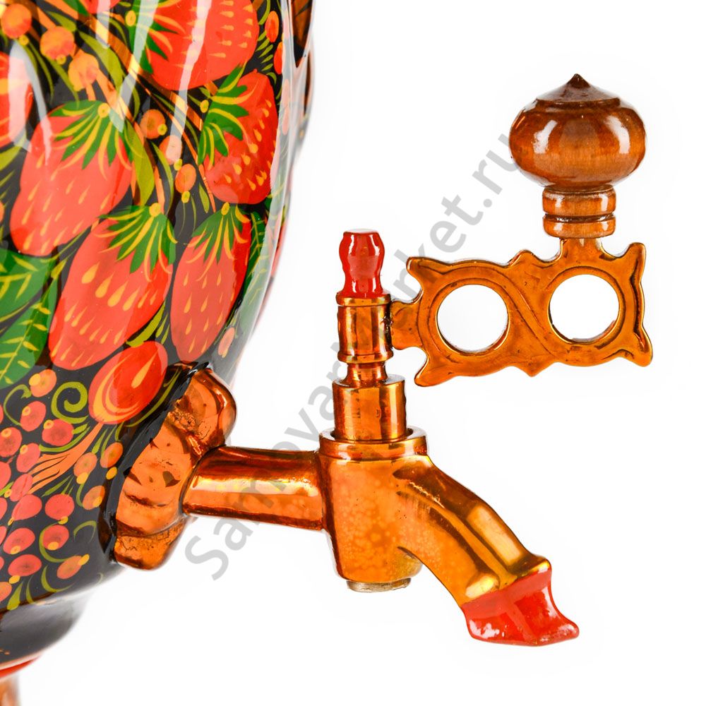 Самовар электрический 3 л с автоотключением, худ. росп. «Хохлома с ягодами в зелени» формы «Жёлудь» Самовар электрический 3 л с автоотключением, худ. росп. «Хохлома с ягодами в зелени» формы «Жёлудь»