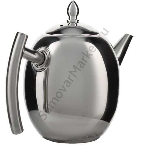 Чайник заварочный 1 литр овальный, нержавеющая сталь