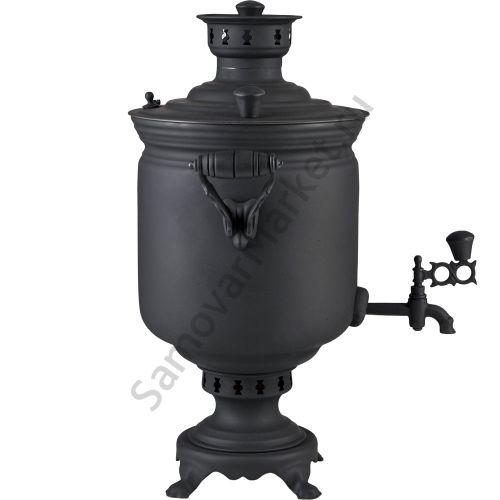 Самовар на дровах 7 литров формы «Банка», категория «Эксклюзив», «Графит»