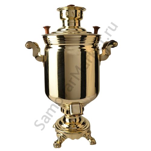 Самовар комбинированный 5 литров формы «Банка с вибронакаткой», золотой, категория «Люкс»