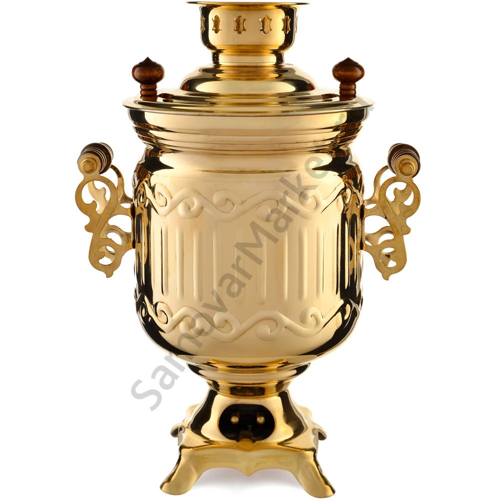 Самовар электрический 3 литра формы «Банка гранная», золотой, категория «Стандарт» Самовар электрический 3 литра формы «Банка гранная», золотой, категория «Стандарт»