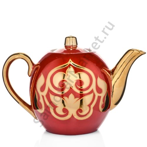 Чайник заварочный для самовара с художественной росписью «Орнамент красный»