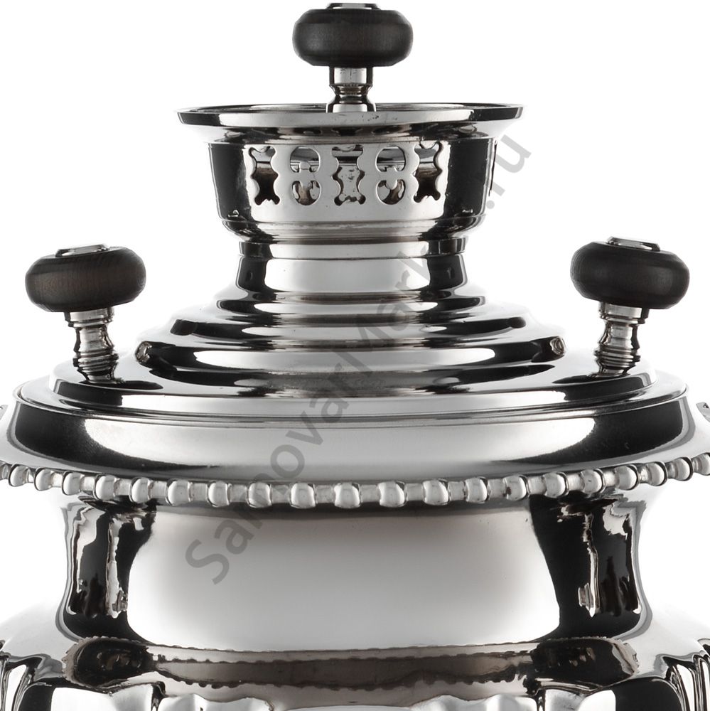 Самовар антикварный комбинированный 5,5 литров формы «Фонарь» Бр. Шемариных, с трубой, серебристый Самовар антикварный комбинированный 5,5 литров формы «Фонарь» Бр. Шемариных, с трубой, серебристый