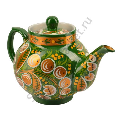 Чайник заварочный для самовара с художественной росписью «Ландыши на зелёном»