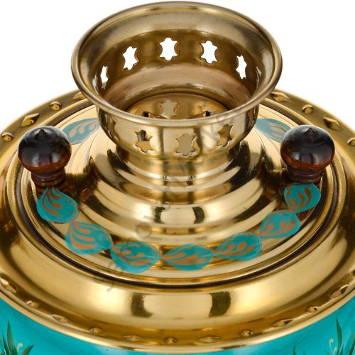 Самовар электрический 3 литра с художественной росписью «Весенние цветы в золоте» формы «Рюмка» 