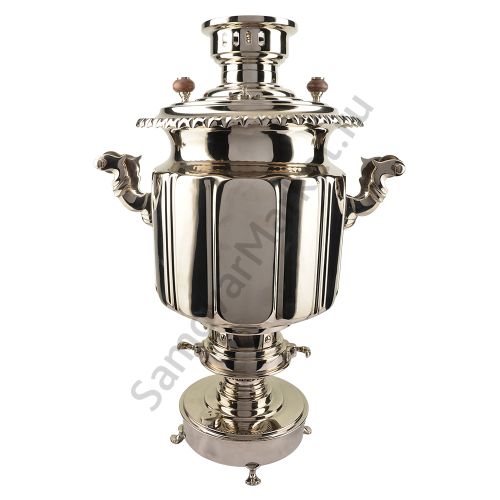 Самовар антикварный жаровой на спирте 8 литров формы «Фонарь» Б.Г. Тейле, серебристый
