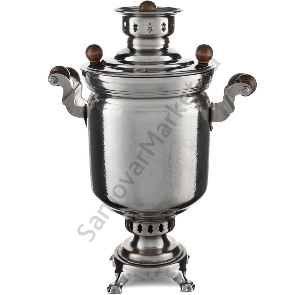 Самовар на дровах 5 литров формы «Банка с вибронакаткой», серебристый, категория «Дачный» Самовар на дровах 5 литров формы «Банка с вибронакаткой», серебристый, категория «Дачный»