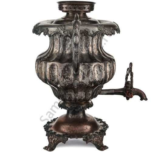 Самовар антикварный на дровах 3 литра формы «Ваза» А.В. Ксимантовского, серебрение