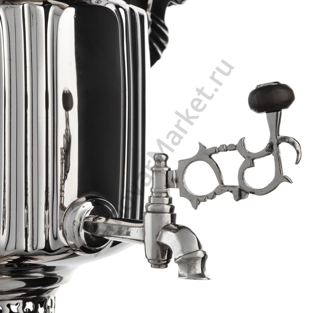 Самовар антикварный комбинированный 5,5 литров формы «Фонарь» Бр. Шемариных, с трубой, серебристый Самовар антикварный комбинированный 5,5 литров формы «Фонарь» Бр. Шемариных, с трубой, серебристый