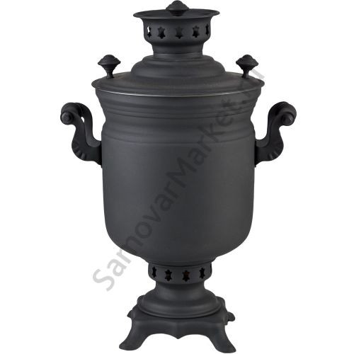 Самовар на дровах 2,8 литра формы «Банка», категория «Эксклюзив», «Графит»