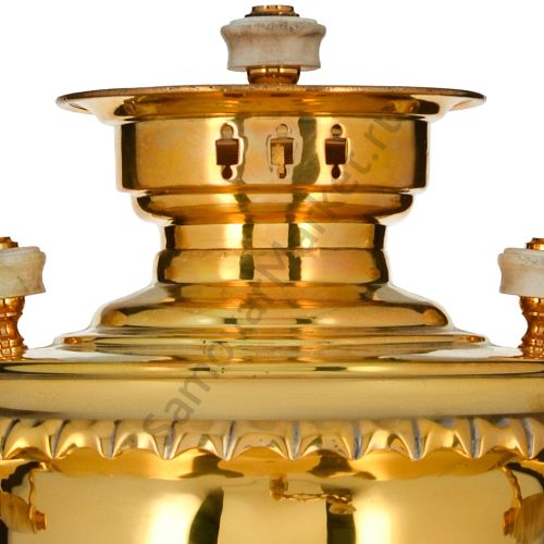 Биосамовар антикварный жаровой на спирте 5,5 литров формы «Банка гранная» Тейле, золотой 