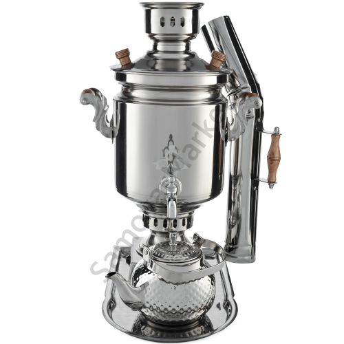 Самовар на дровах из нержавейки 7 литров формы «Банка» в наборе 