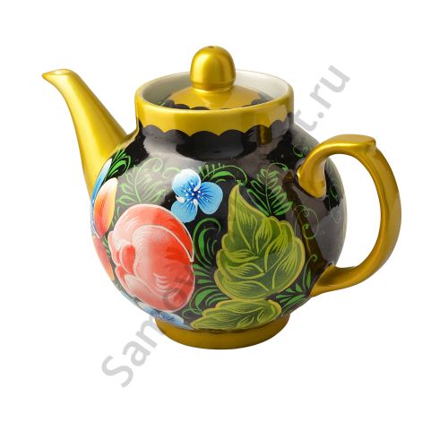 Чайник заварочный для самовара с художественной росписью «Букет с васильками»