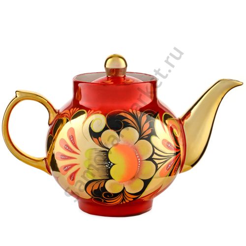 Чайник заварочный для самовара с художественной росписью «Хохлома»
