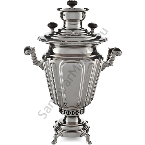 Самовар антикварный на дровах 4 литра формы «Рюмка гранная» Тулякова, серебристый