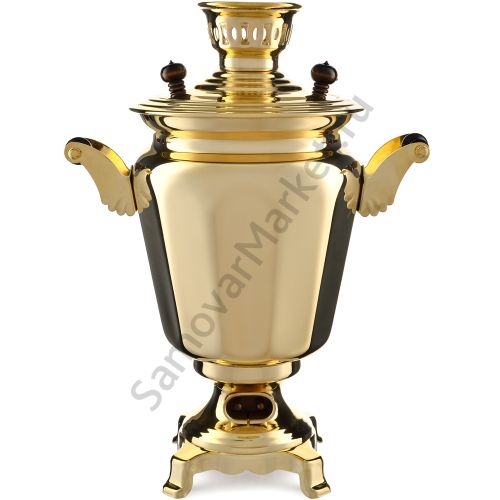 Самовар электрический 4 литра формы «Рюмка гранная», золотой, категория «Стандарт»