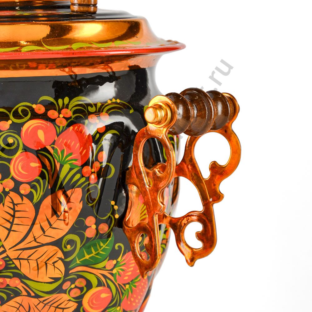 Самовар электрический 3 л с автоотключением, худ. росп. «Хохлома с ягодами в зелени» формы «Жёлудь» Самовар электрический 3 л с автоотключением, худ. росп. «Хохлома с ягодами в зелени» формы «Жёлудь»