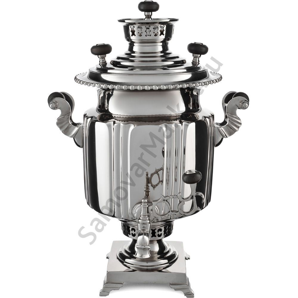Самовар антикварный комбинированный 5,5 литров формы «Фонарь» Бр. Шемариных, с трубой, серебристый Самовар антикварный комбинированный 5,5 литров формы «Фонарь» Бр. Шемариных, с трубой, серебристый