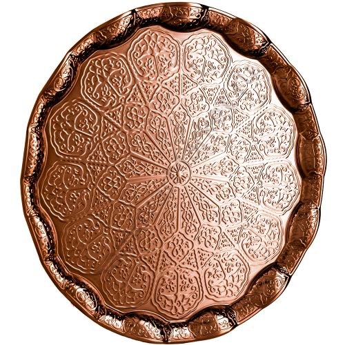 Поднос для самовара круглый, цвета «Тёмная медь», рельефный