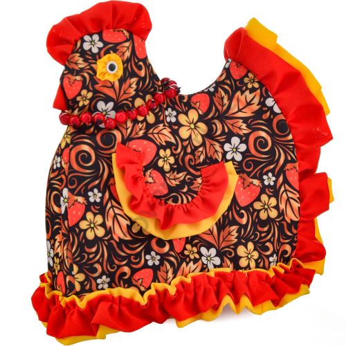 Грелка на заварочный чайник «Курочка с бусами»