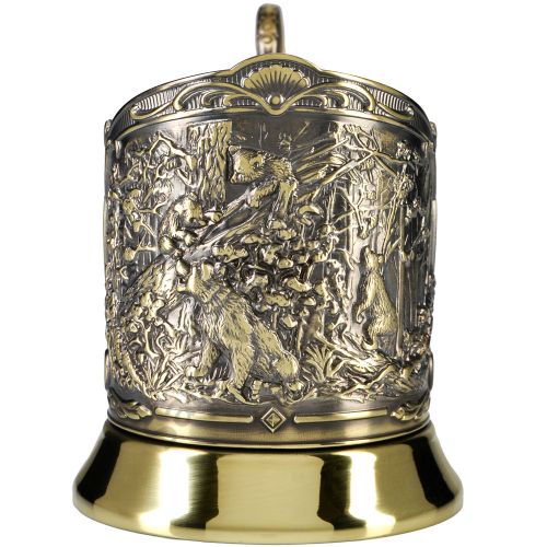 Подстаканник латунный «Мишки в лесу»