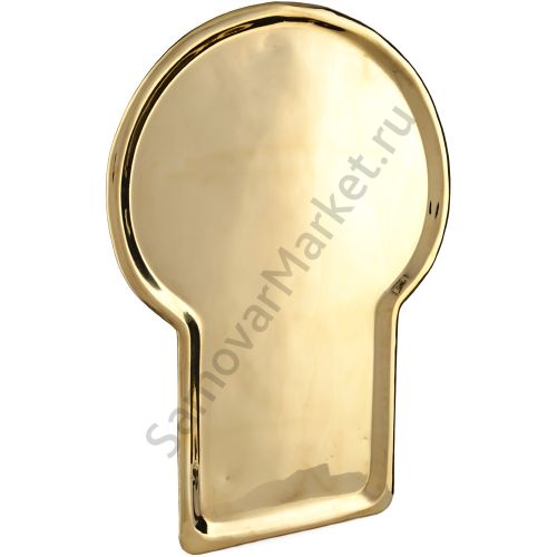 Поднос для самовара антикварный формы «Замочная скважина», Аленчикова и Зимина, золотой