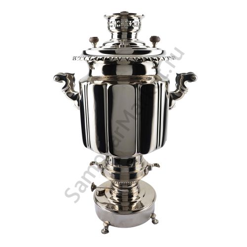 Биосамовар антикварный жаровой на спирте 9 литров формы «Фонарь» Б.Г. Тейле, серебристый