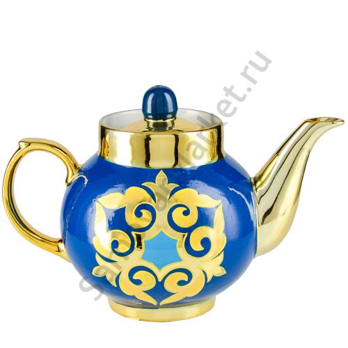 Чайник заварочный для самовара с художественной росписью «Орнамент синий»